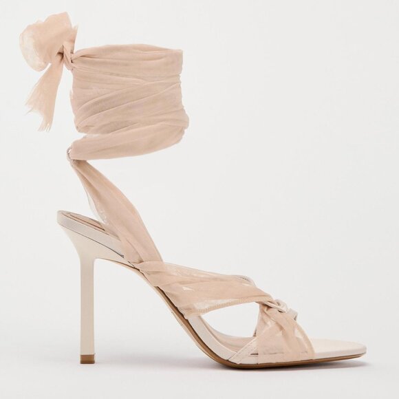 Zara Tulle Heel Sandals Pink NWT - Picture 5 of 10